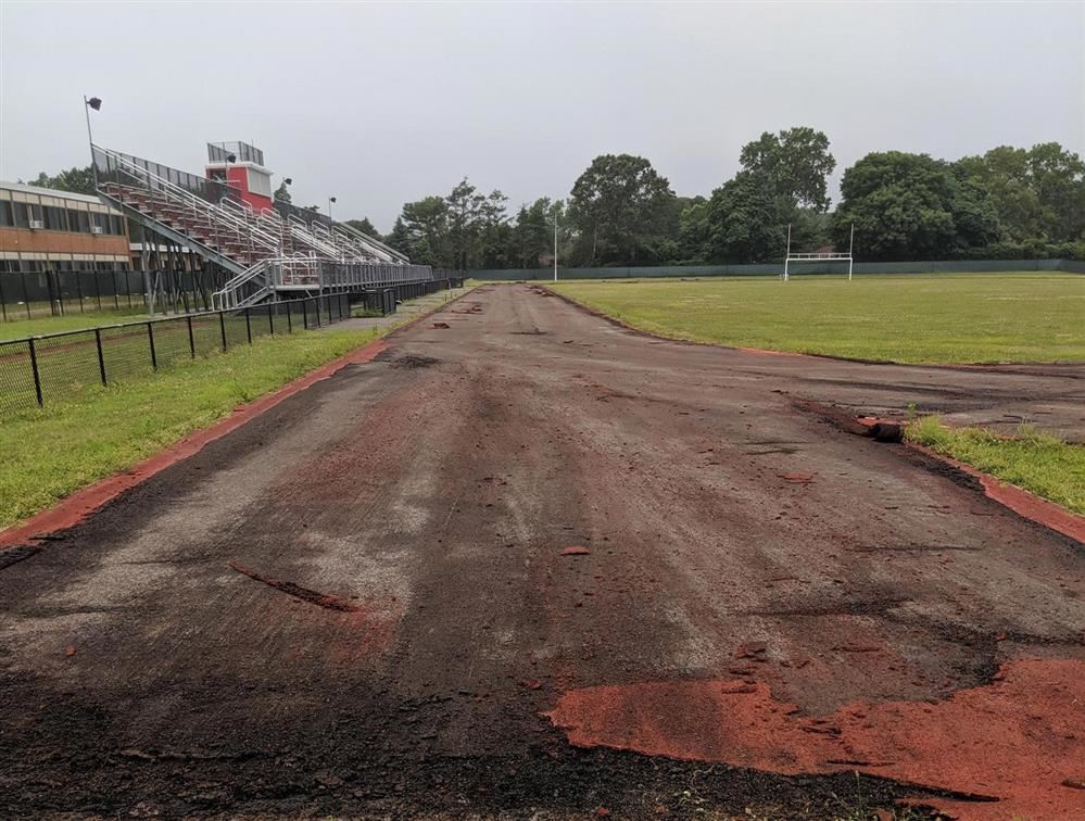 High school track under construction 